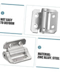 Front view of a two-piece cabinet door hinge set with damping hinge; zinc alloy and steel construction.