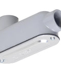 Rigid Three Inch LB Conduit Body Assembly With Die Cast Aluminum Stamped Aluminum Cover Gray Finish Includes NBR Gasket
