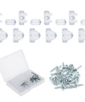 10 Pack Acrylic False Front Cabinet Clips With Screws For Kitchen Cabinets And Drawers, Includes 10 Front Clips 10 Pins And Matching Screws