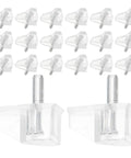 60Pcs Clear Plastic Shelf Support Pins 3mm For Cabinet Shelves And Cupboards With Studs, shown in grouped layout.