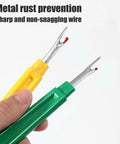 Close-up of metal seam ripper tools from Complete 10 Piece Handy Sewing Seam Ripper Set With 4 Small Unpickers, 4 Large Unpickers