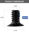 Heavy Duty Replacement Screws Tailored For Ridge Wallets Featuring Hex And T5 Torx Drivers 22 Piece Matte Black Stainless Steel Kit showing dimensions of a screw.