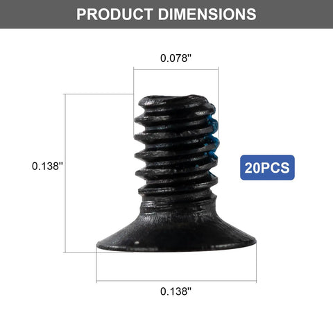 Heavy Duty Replacement Screws Tailored For Ridge Wallets Featuring Hex And T5 Torx Drivers 22 Piece Matte Black Stainless Steel Kit showing dimensions of a screw.