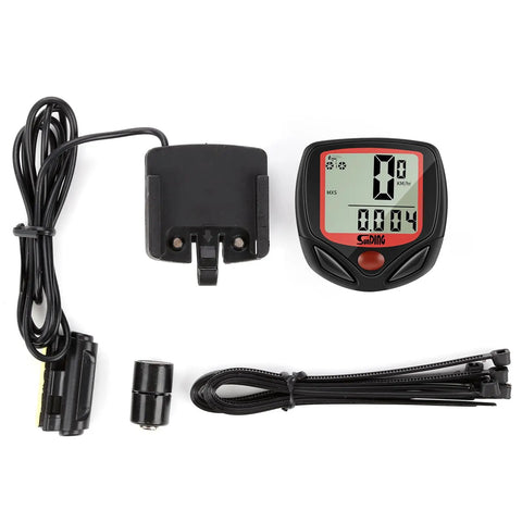 Compact LCD Bike Computer With Odometer And Speedometer Doubles As A Handy Watch Easy Install Sensor Kit layout