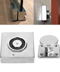Heavy Duty Electromagnetic Floor Mount Fire Door Holder With Serious Magnetic Pull DC24V Security Access Compatible No Mess Setup, showing zinc alloy base and magnet.