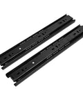 Heavy Duty Drawer Slide With 100 Pound Load Capacity And 45 Mm Width Featuring 12 Inch Length, black steel rails for drawers.