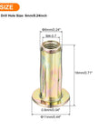 Size details of M4 rivet nut from Multi Grip M4 Rivet Nuts Kit With Flat Head Carbon Steel Pre Bulbed Shank Threaded Insert Nuts Zinc Plated Finish 26 Pcs Uxcell Ideal For Automotive Machinery And DIY Projects Pro Grade Tough Durable