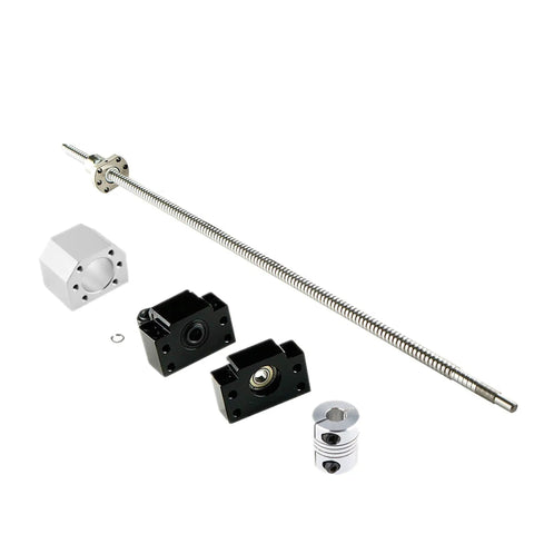 High Precision Ball Screw Assembly 1605 1050mm Kit With End Machining Nut Housing DSG16H And 6.35 By 10mm Coupler Plus BK12 And BF12 Supports kit