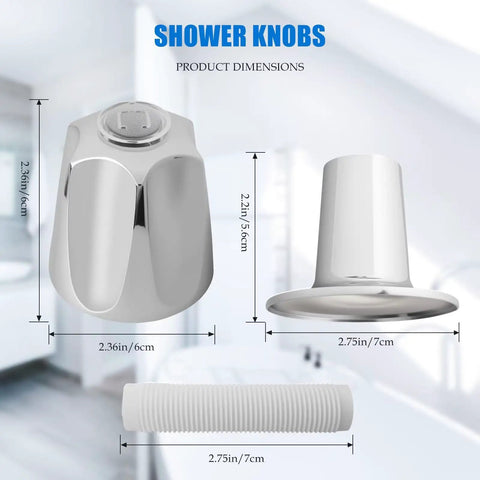 Stylish Polished Chrome Shower Knob 2 Piece Replacement Kit For Price Pfister Verve Tub Handles With 9.5mm Valves And Compact Design For A sleek Bathroom Upgrade. Polished chrome shower knob set, 2.36 x 2.21 in, with valve stem