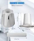 Brand New 2-Pack Polished Chrome Shower Knobs Replacement Kit With Base Connectors And Screws For Universal Bathtub Faucet Handle Remodel Project Perfect Makeover Upgrade, 2.36in