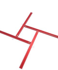 Adjustable Router Template Guide 800mm Aluminum Square Frame Jig displayed at an angle, featuring red track and measuring scales.