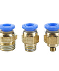Brass connectors with blue ends for 100 Ft 6mm ID 4mm OD Polyurethane Air Hose Ultra Flexible Pneumatic Tubing Blue For Air Tools And Compressors