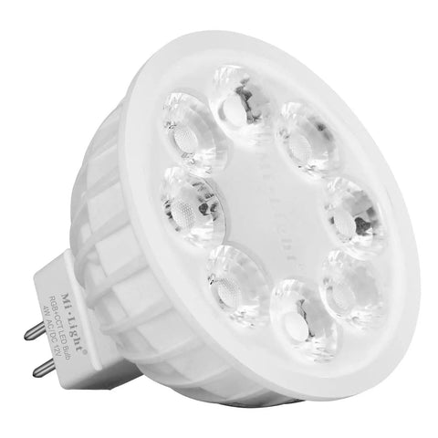 MR16 Color Changing LED Spotlight 4 Watt 4 Pack RGB Plus CCT Kit With 4 Zone FUT092 Remote Memory Function Dimmable