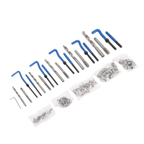 Jiawu 131 Piece Metric Thread Repair Kit With Sturdy Helicoil Tools For Auto Jobs, Includes M5 To M12 Inserts, Taps, Drill Bits And Wrench So You Can Totally Fix Stripped Bolts Easy Peasy Like Sunday Morning, metric thread repair kit with taps, drill bits, and inserts