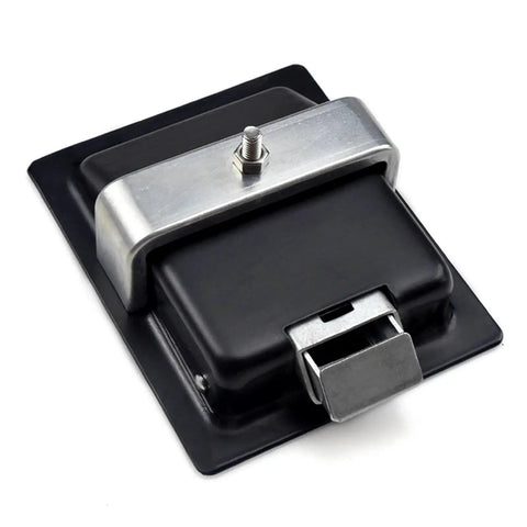 Visible Push To Close Latch For Cabinets, Pull To Open, Same Plane Lock Panel, Model 64 10 302 90, 1 Piece, Aluminum, Side View