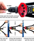Steps for using 16 Inch Rivet Nut Tool Kit With Quick Change Head For Effortless Mandrel Swaps, Pro Grade Rivet Nut Setter
