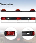 Dimensions of Beefy 12V LED Truck Trailer Light Kit Waterproof 14.17 Inch Red 3 Light 9 LED Stainless Steel ID Bar