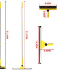 Multi Purpose V Shaped Grout Brush And Floor Squeegee Set With 16.9 Inch Long Handles For Cleaning Bathroom Tiles Corners