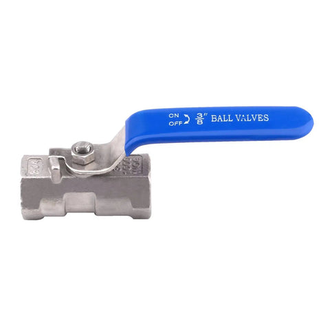 Stainless Steel Ball Valve One Piece Three Eighths Inch NPT Female To Female Standard Port For Water Oil And Gas Pack Of Two