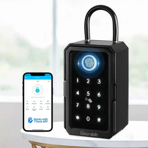 Smart Key Lock Box With Bluetooth Unlock Fingerprint Recognition TTLock App Control Ekey Passcode IC Card Access