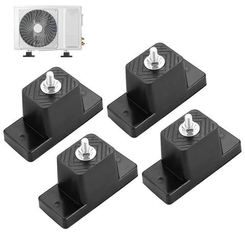 4 Pack Rubber Vibration Isolator Mounting Brackets For Outdoor Mini Split Air Conditioners with unit illustration