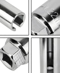 Top Tier Offset Oxygen Sensor Socket 7/8 Inch And 22 Millimeter With Wire Gate Access For Quick Side Reach showing chrome vanadium steel details.