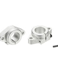 Beefy Aluminum Linear Rod Rail Support For 25mm ID Shafts Heavy Duty Mounting Bracket For Smooth High Speed Motion In 3D Printers And Robotic Systems Clamping Guide For Precise Linear Axis Alignment Pack Of 2, two silver SHF25 brackets