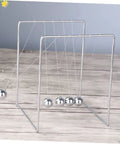 Newton's Cradle Pendulum Desk Toy Square Desktop Decor For Home Or Office Stress Relief Gadget With Five Metal Balls