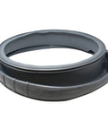Washer Door Boot Gasket Replacement For Samsung And Kenmore Front Load Washers DC97-16596A OEM Seal, black rubber, side view.