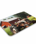 Thick Soft Absorbent Farm Tractor Bath Rug Mat With Non Slip Backing Ultra Absorbent Coral Fleece Machine Washable Bathroom Rug