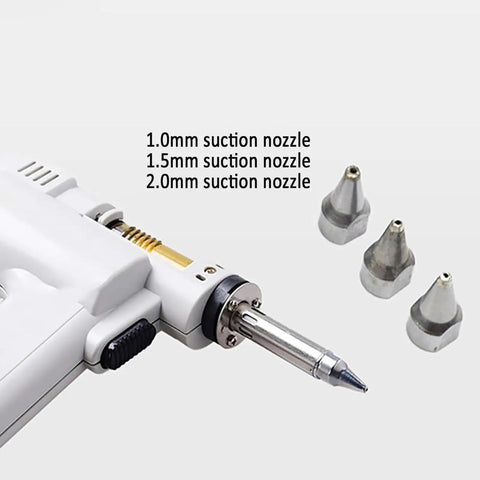 Electric Vacuum Desoldering Pump Portable Pro Grade Solder Gun with adjustable nozzles for electronics repair
