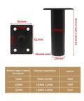 Dimensions of Heavy Duty Adjustable Metal Furniture Legs Replacement For Cabinets And Shelves Height Adjustable Anti Wiggle Silent Support