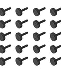 Knurled Thumb Screw Set 20 Pieces M3 X 12mm Black Steel Flat Head Grip Bolts Hand Tighten Fasteners For Lighting Fixtures