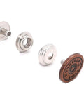 Rugged Antique Copper Shotgun Shell Concho Snap Set Seven Eighths Inch 12 Gauge Decorative Snap Cap with Marines Emblem