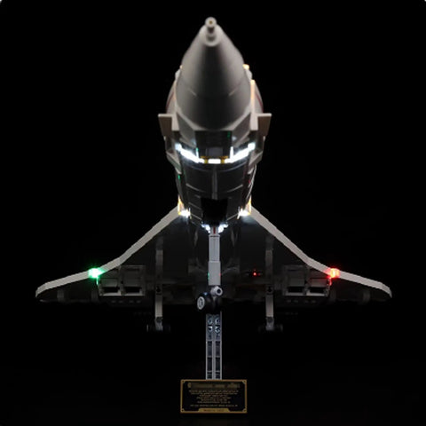LED Lighting Kit For 10318 Concorde Aircraft Model, Lighting Components Only, USB Powered, nose view with lights on