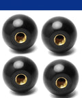 Five Pack Three Eighths Inch Sixteen Thread Ball Knobs Set With One And Three Eighths Inch Diameter, Bakelite Thermoset Handle