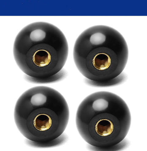 Five Pack Three Eighths Inch Sixteen Thread Ball Knobs Set With One And Three Eighths Inch Diameter, Bakelite Thermoset Handle