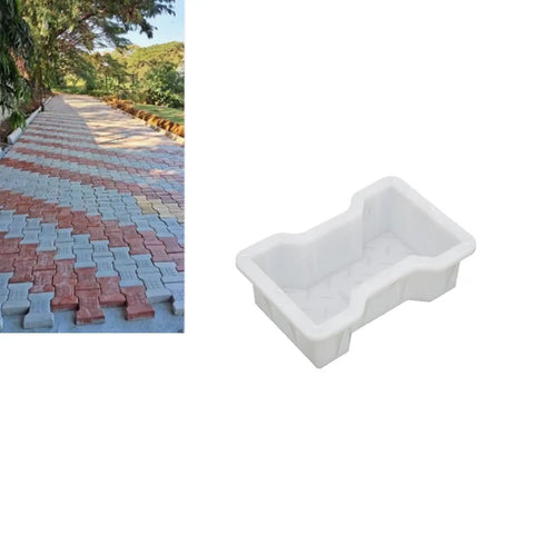 DIY Friendly Stepping Stone Molds For Concrete Pavers And Flagstone Look with paved walkway example and close-up of mold