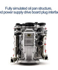 3D Printed Resin V8 Engine Model Kit for RC Car Fans Realistic Dynamic V8 Internal Combustion Engine Replica for AX90104 SCX10 II Capra VS4-10 Pro Ultra DIY Assembly High Detail Hobby Accessory, front view