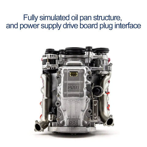 3D Printed Resin V8 Engine Model Kit for RC Car Fans Realistic Dynamic V8 Internal Combustion Engine Replica for AX90104 SCX10 II Capra VS4-10 Pro Ultra DIY Assembly High Detail Hobby Accessory, front view