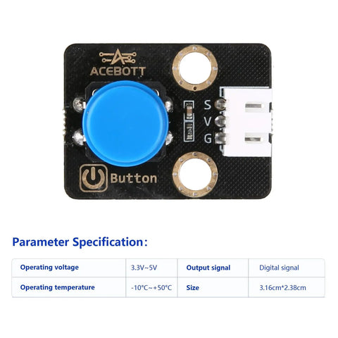 Six Pack Button Modules For Arduino And ESP32 With Tactile Switches And Easy Plug And Play Design For Quick Prototyping In Robotics And Electronics Projects At Home Or Lab, 3.16cm x 2.38cm button module