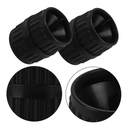 Two Piece Tubing Deburring Tools Reamers For Pipes Set, compact portable plumbing burr removal and edge finishing, close-up