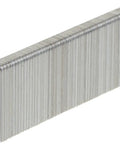 Close-up of galvanized Narrow Crown Staples 1 x 7/32 Inch 18 Gauge 5000 Pack, side view showing staple shape for upholstery and DIY.