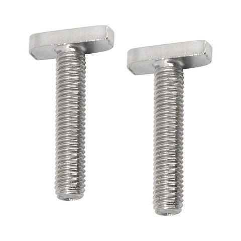 Workhorse M8 X30mm T Slot Drop In Bolt Set With 304 Stainless Steel T Shaped Screws on a white background.