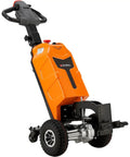 Heavy Duty Electric Powered Tugger With 2,200 Lbs Capacity To Easily Haul Massive Loads Through Tight Spots And Move Gear Around Obstacles Safely Using Precision Controls Plus Emergency Stop And Horn, side view of electric tugger.