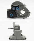 Steel Gearbox Transmission Gear Set With Ball Bearings Upgrade For 1/10 Traxxas Slash 2WD RC Car, side and front view