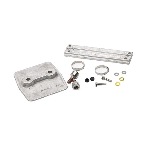 Mercury 4.6L V8 SeaPro And Pro XS CMS 300 Hour Maintenance Kit components including anodes and securing hardware on white background.