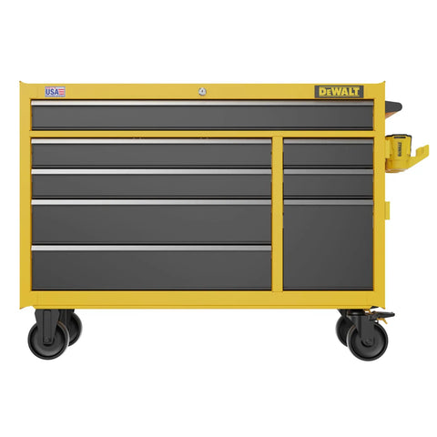 Rolling Tool Chest With Eight Drawers 52 Inch Wide 100 Pound Drawer Capacity Heavy Duty Mobile Workshop Storage To Fit Your System DWST52082 Includes Rails And Tool Holsters, front view
