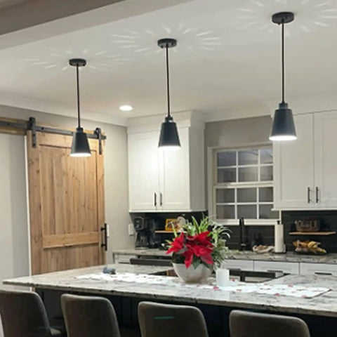 Black Pendant Light For Kitchen Island With Adjustable Cord And 5.94 Inch Metal Shade Sleek Matte Black Modern Hanging Fixture