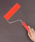 Top Tier Embossing Rubber Paint Roller For Creations That Slay With Epic Wall Textures And Cool Graining Patterns, red rubber roller and handle.